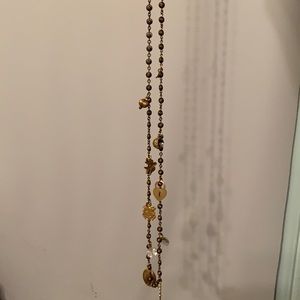 Toggle charm vintage feel necklace worn 2 ways